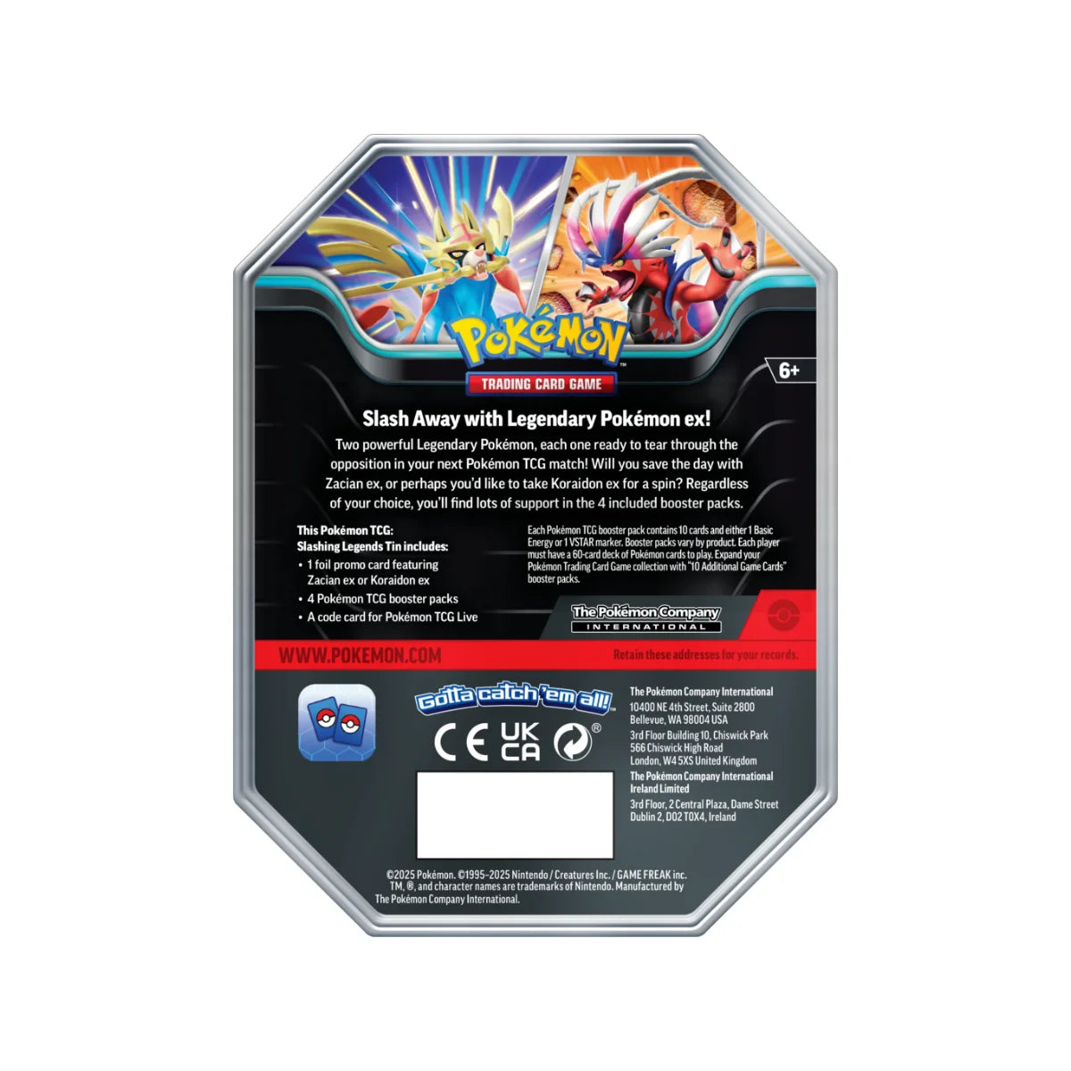Pokémon TCG: Slashing Legends Ex Tin - Assorted